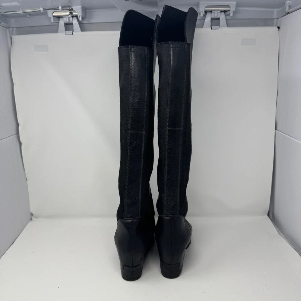 Sorel Fiona Black Leather Over The Knee Boots NL2594-010 Womens 10